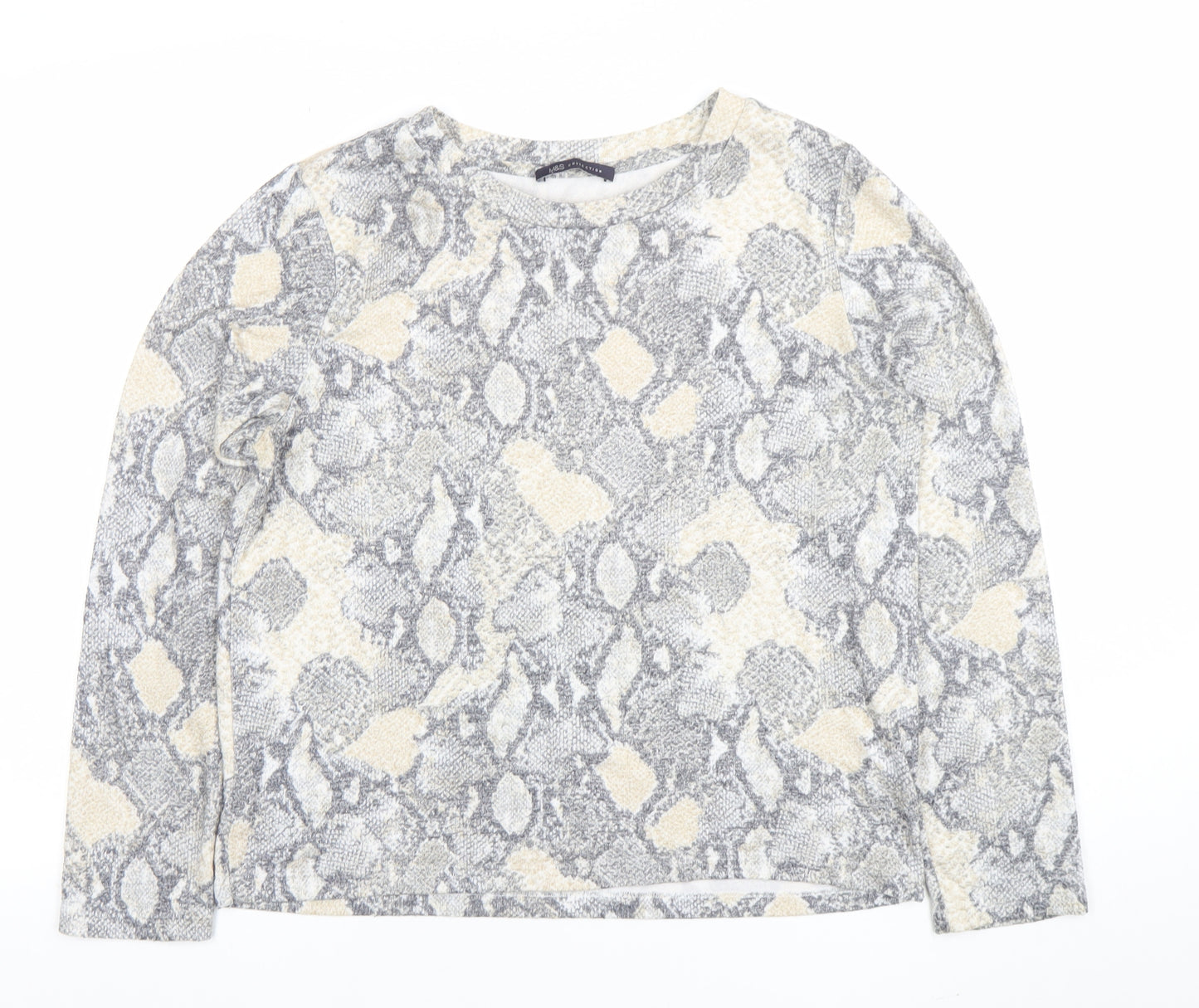 Marks and Spencer Women’s Grey Animal Print Jumper Size 14