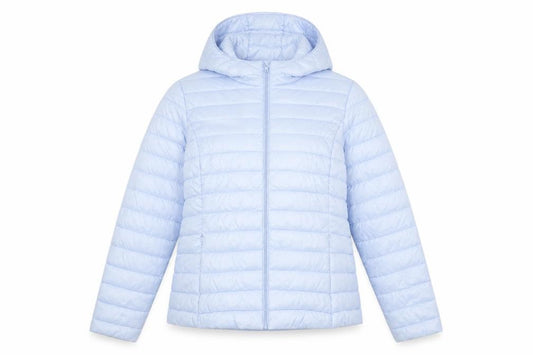 Front view of Dunnes Women Blue Hooded Puffer Jacket, size 12