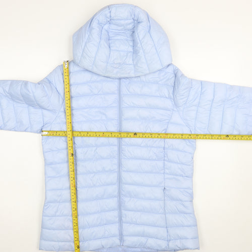Dunnes Stores Women Blue Hooded Puffer Jacket Size 12