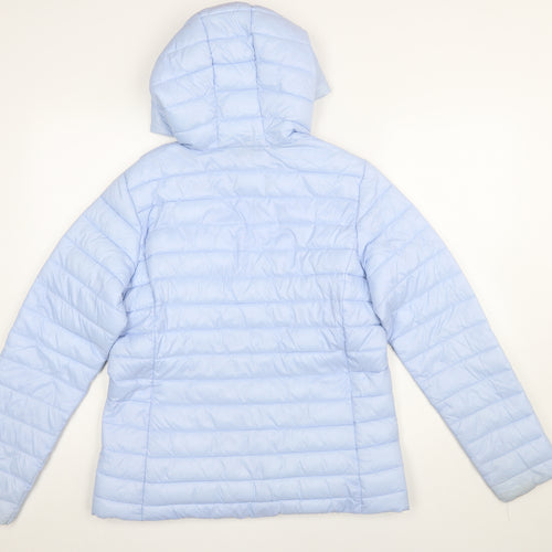 Dunnes Stores Women Blue Hooded Puffer Jacket Size 12