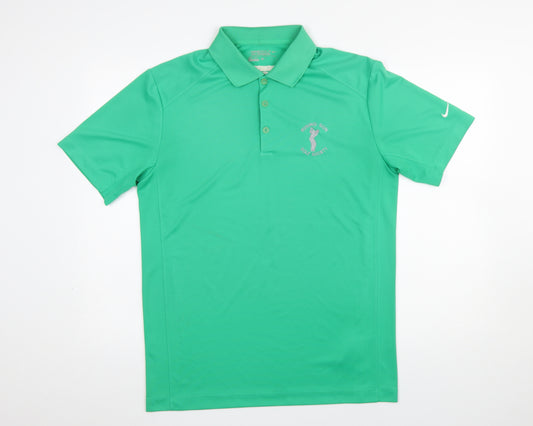 Nike Golf Dri-Fit Green Men's Polo Shirt Size M Moisture Wicking