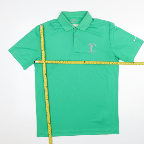 Nike Golf Dri-Fit Green Men's Polo Shirt Size M Moisture Wicking