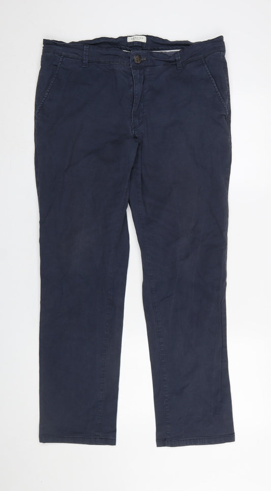 Selected Homme Men’s Blue Chino Trousers Size L 36x32 Regular Fit