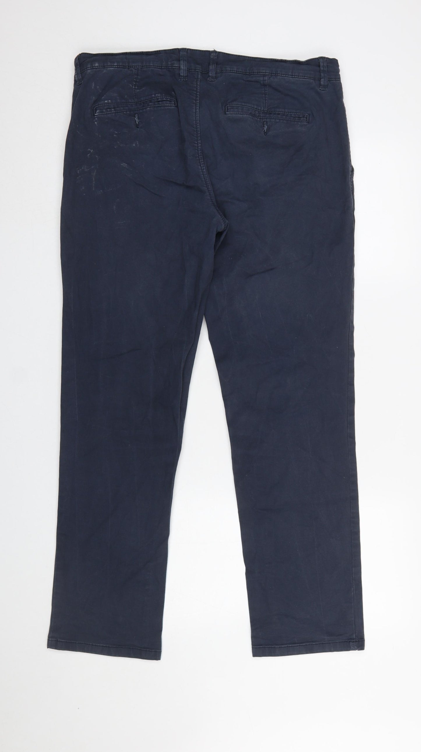 Selected Homme Men’s Blue Chino Trousers Size L 36x32 Regular Fit