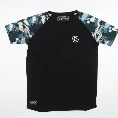 Diesel Boys Black Graphic Sleeve T-Shirt Age 15 Regular Fit