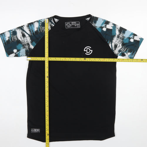 Diesel Boys Black Graphic Sleeve T-Shirt Age 15 Regular Fit