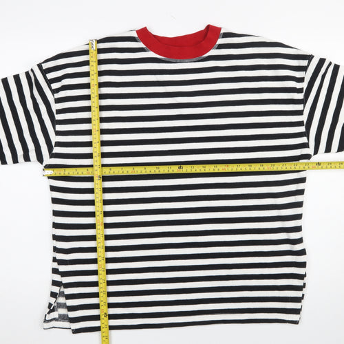 Primark Women’s Black & White Striped Pullover Sweatshirt 2XS Cotton Blend