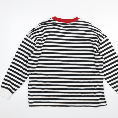 Primark Women’s Black & White Striped Pullover Sweatshirt 2XS Cotton Blend
