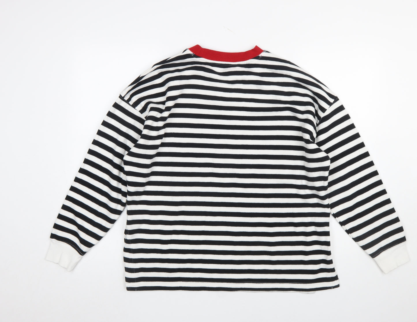 Primark Women’s Black & White Striped Pullover Sweatshirt 2XS Cotton Blend