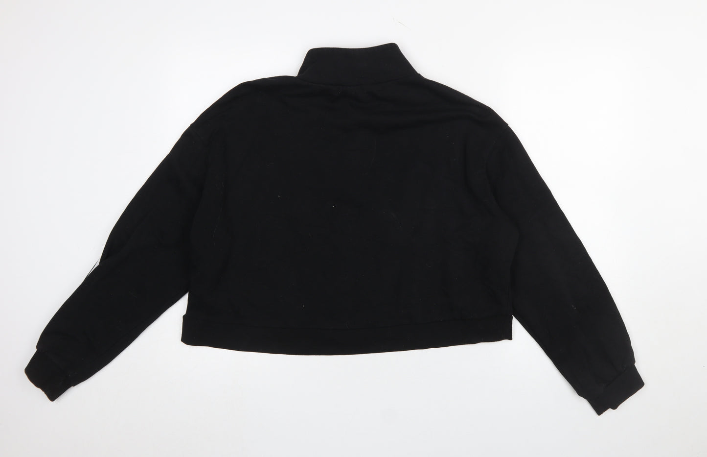H&M Divided NASA Black 1/4 Zip Sweatshirt Women L Cotton Blend