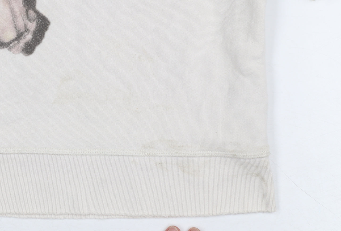 AllSaints Women's Beige Floral Pullover Sweatshirt Size S Cotton Blend