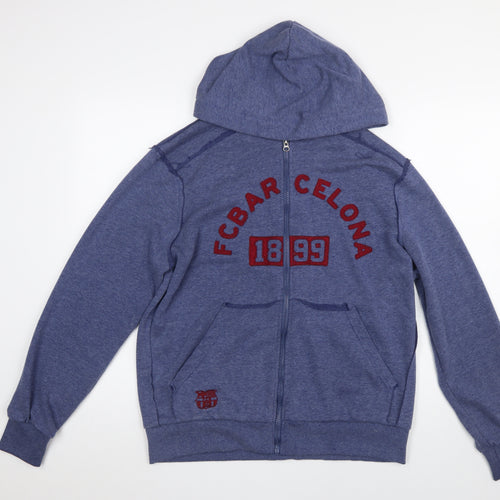 FC Barcelona Men's Blue Full Zip Hoodie Size L Sportswear