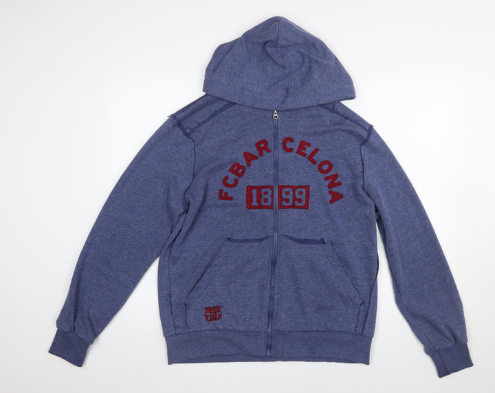 FC Barcelona Men's Blue Full Zip Hoodie Size L Sportswear