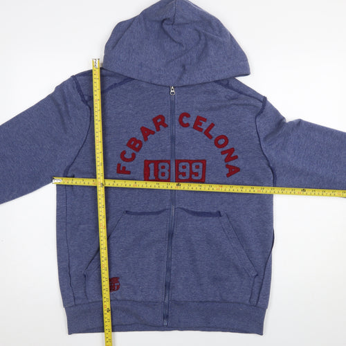 FC Barcelona Men's Blue Full Zip Hoodie Size L Sportswear