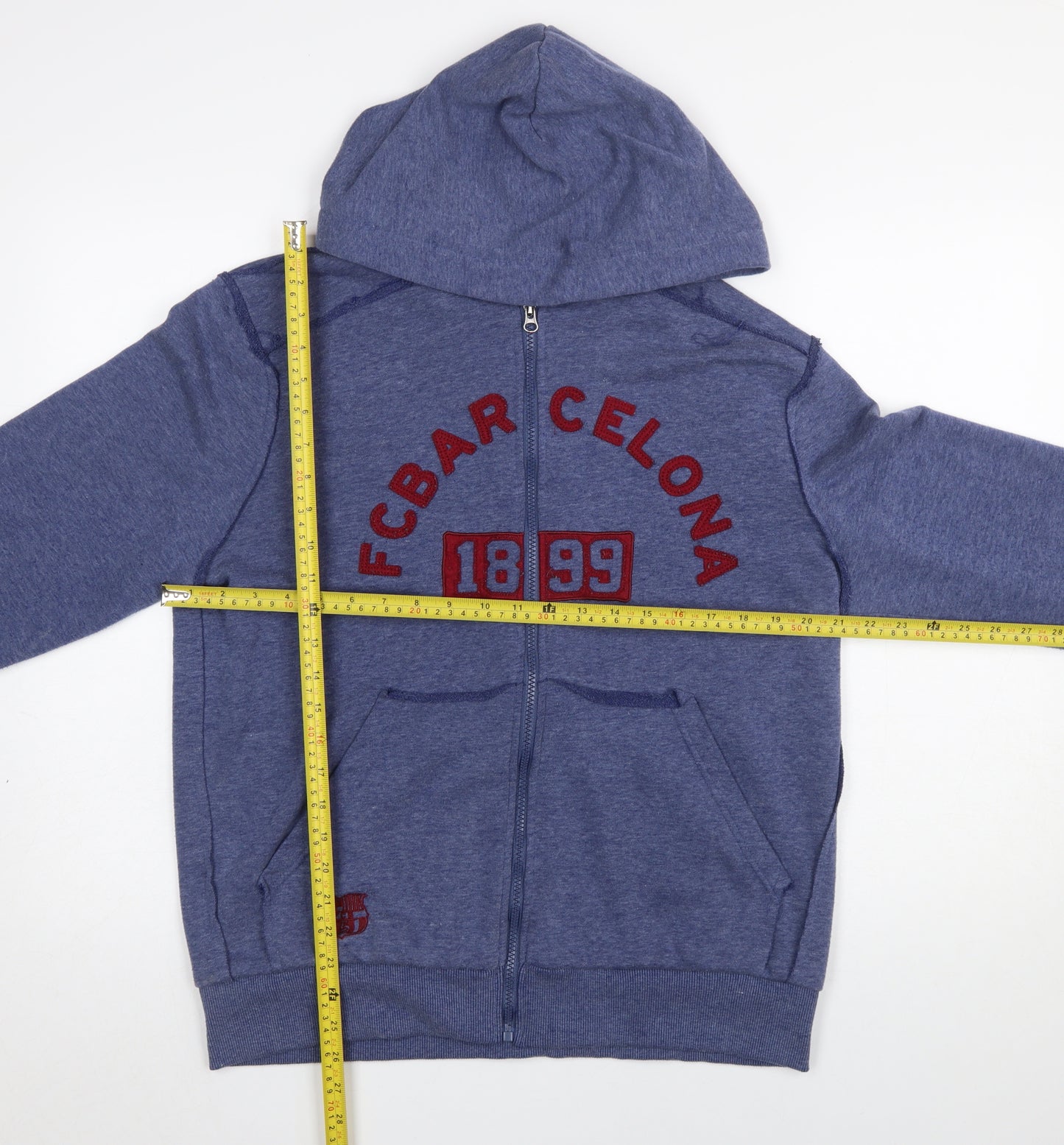 FC Barcelona Men's Blue Full Zip Hoodie Size L Sportswear