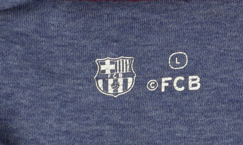 FC Barcelona Men's Blue Full Zip Hoodie Size L Sportswear