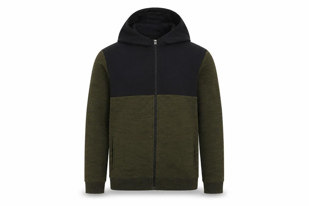 Marks and Spencer Boys Green Hooded Full Zip Colourblock Jacket 12-13 Years