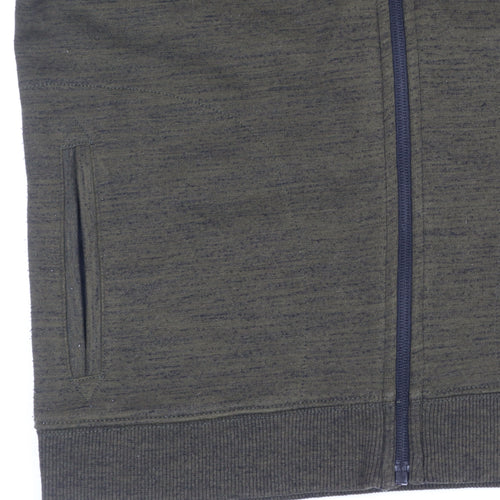 Marks and Spencer Boys Green Hooded Full Zip Colourblock Jacket 12-13 Years