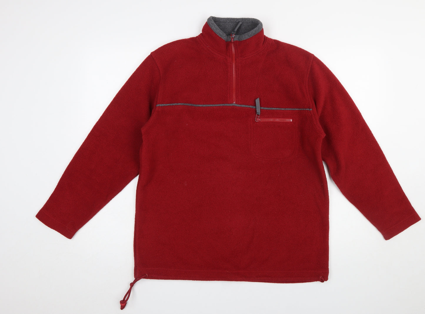 Anne Brooks Petite Red Fleece 1/4 Zip Pullover Sweatshirt UK 10