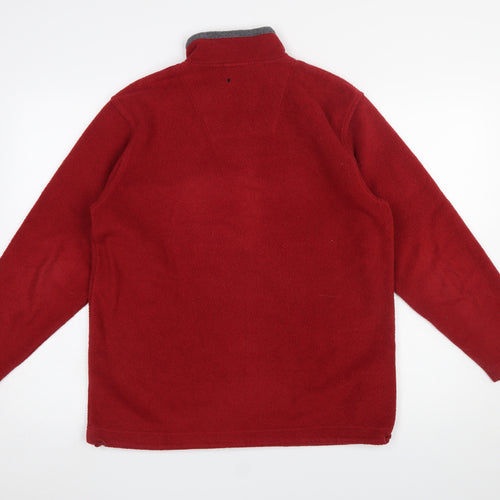 Anne Brooks Petite Red Fleece 1/4 Zip Pullover Sweatshirt UK 10