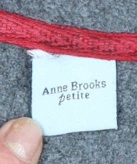 Anne Brooks Petite Red Fleece 1/4 Zip Pullover Sweatshirt UK 10