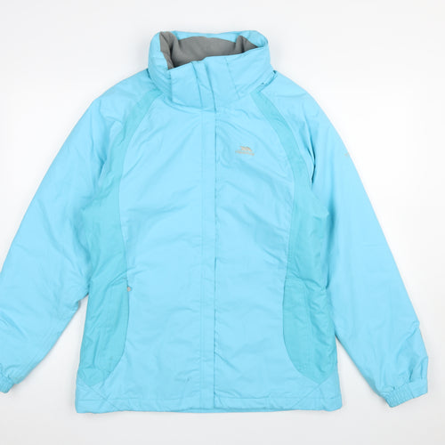 Trespass Women Blue Waterproof Breathable Mid-Length Puffer Jacket Size M