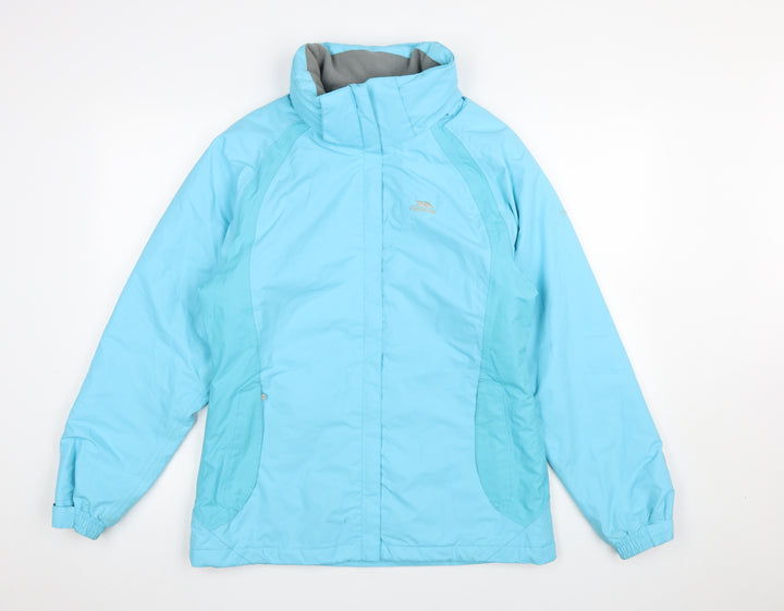 Trespass Women Blue Waterproof Breathable Mid-Length Puffer Jacket Size M