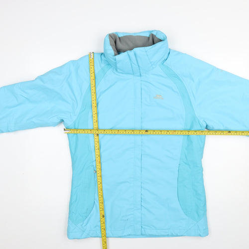 Trespass Women Blue Waterproof Breathable Mid-Length Puffer Jacket Size M