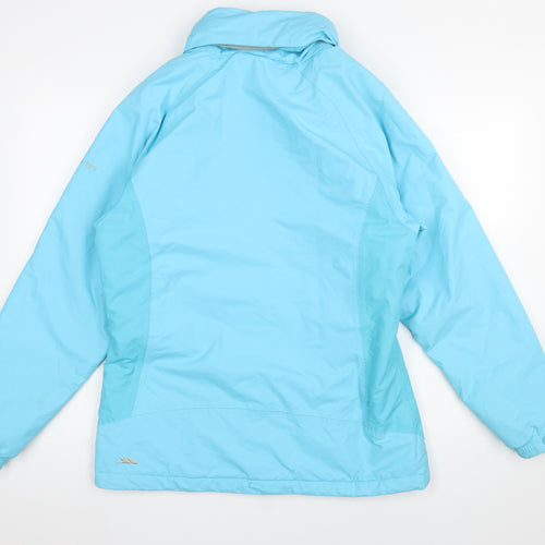 Trespass Women Blue Waterproof Breathable Mid-Length Puffer Jacket Size M