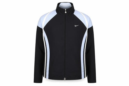 Front view of Nike women’s black m (8-10) full zip windbreaker jacket