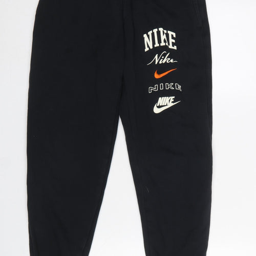 Nike Women Black Jogger Sweatpants S Fleece Casual Trousers