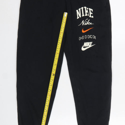 Nike Women Black Jogger Sweatpants S Fleece Casual Trousers