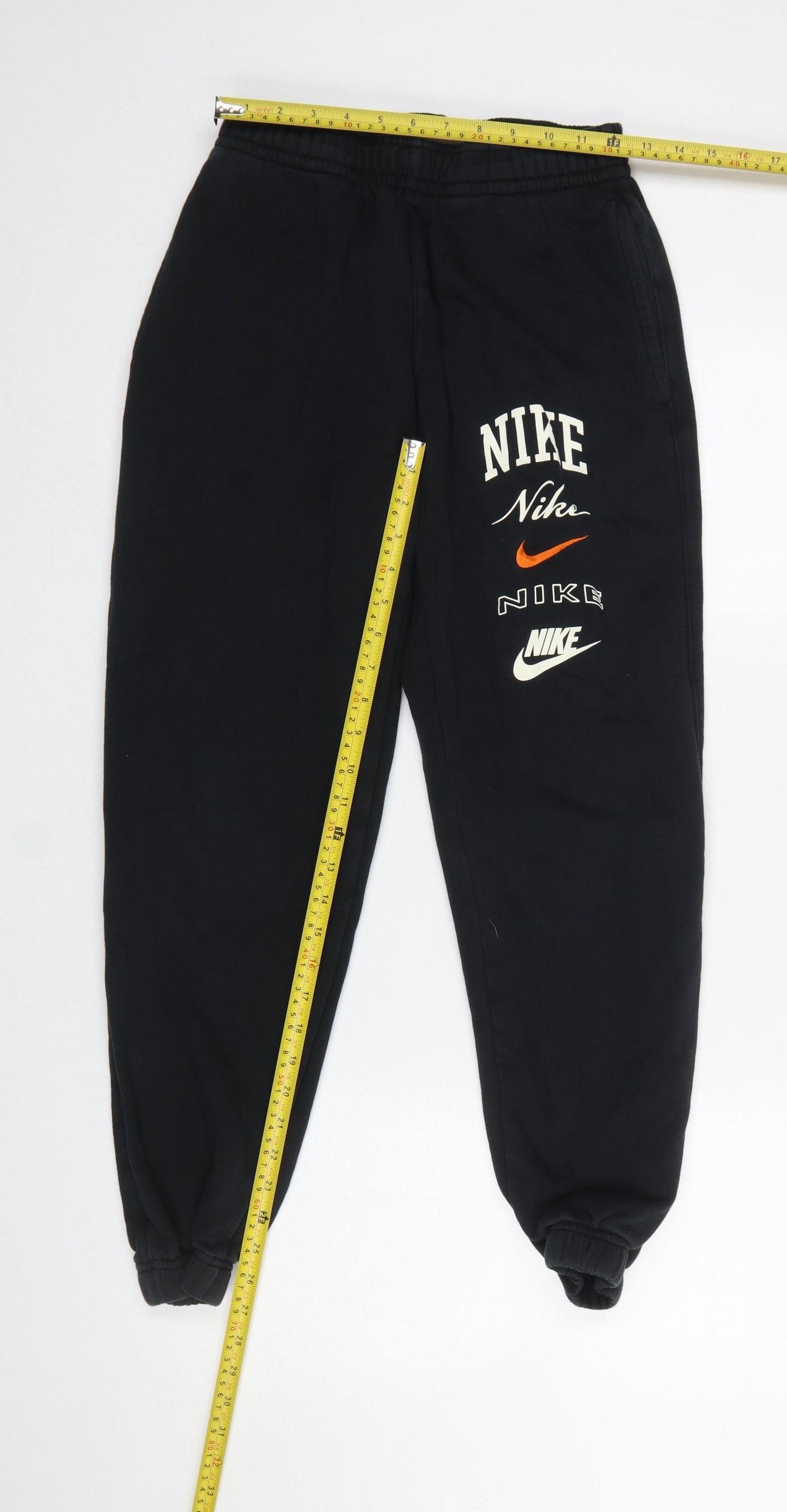 Nike Women Black Jogger Sweatpants S Fleece Casual Trousers