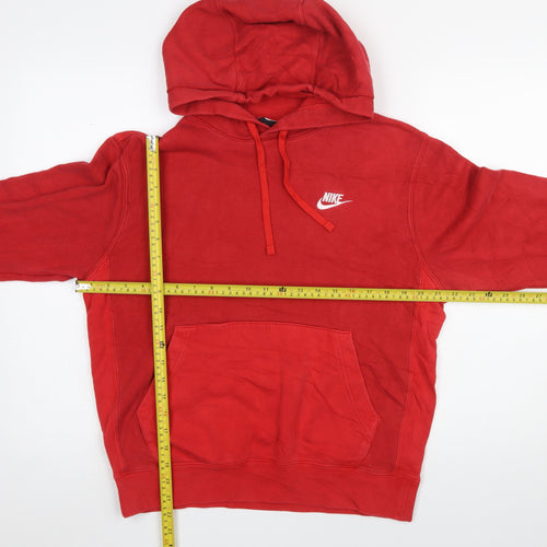 Nike Men's Red Pullover Hoodie Size S Logo Cotton Blend