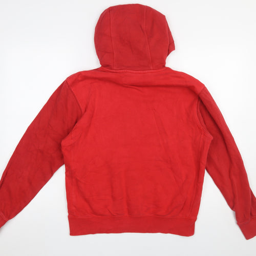 Nike Men's Red Pullover Hoodie Size S Logo Cotton Blend