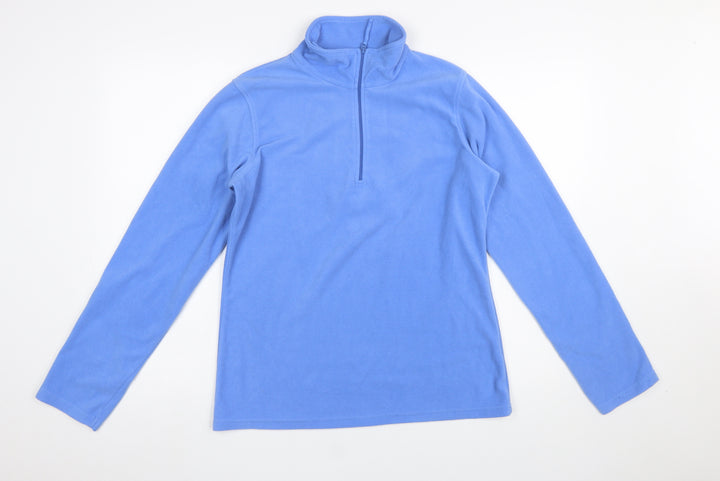 Mountain Warehouse Women Blue 1/2 Zip Fleece Sweatshirt M