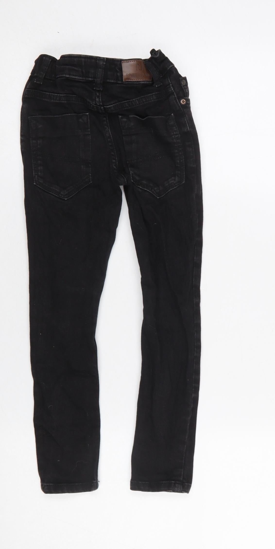 River Island Boys Black Skinny Jeans 6 Years Stretch Denim