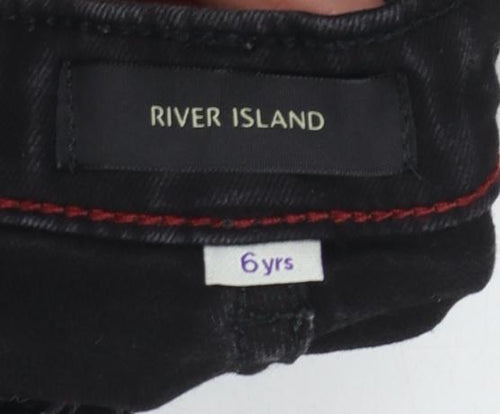 River Island Boys Black Skinny Jeans 6 Years Stretch Denim