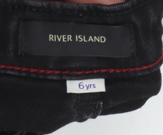 River Island Boys Black Skinny Jeans 6 Years Stretch Denim