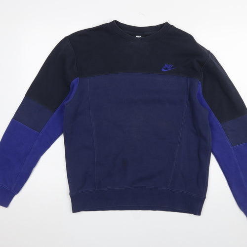Nike Men's Blue Crew Neck Pullover Sweatshirt Size S Regular Fit