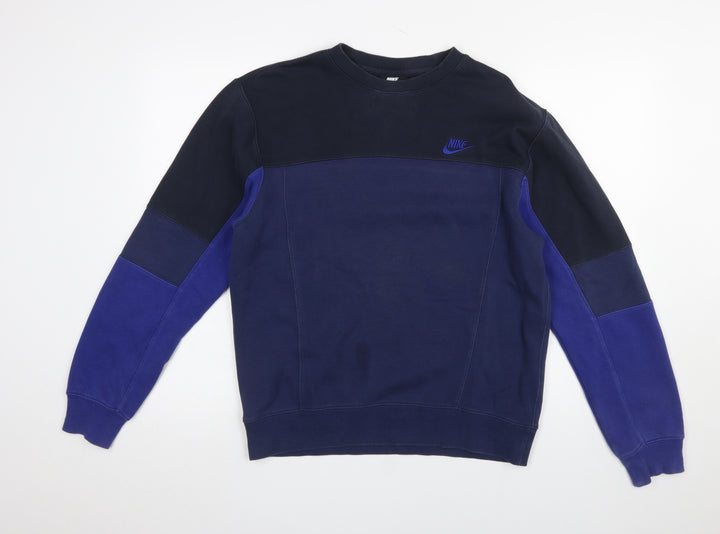 Nike Men's Blue Crew Neck Pullover Sweatshirt Size S Regular Fit