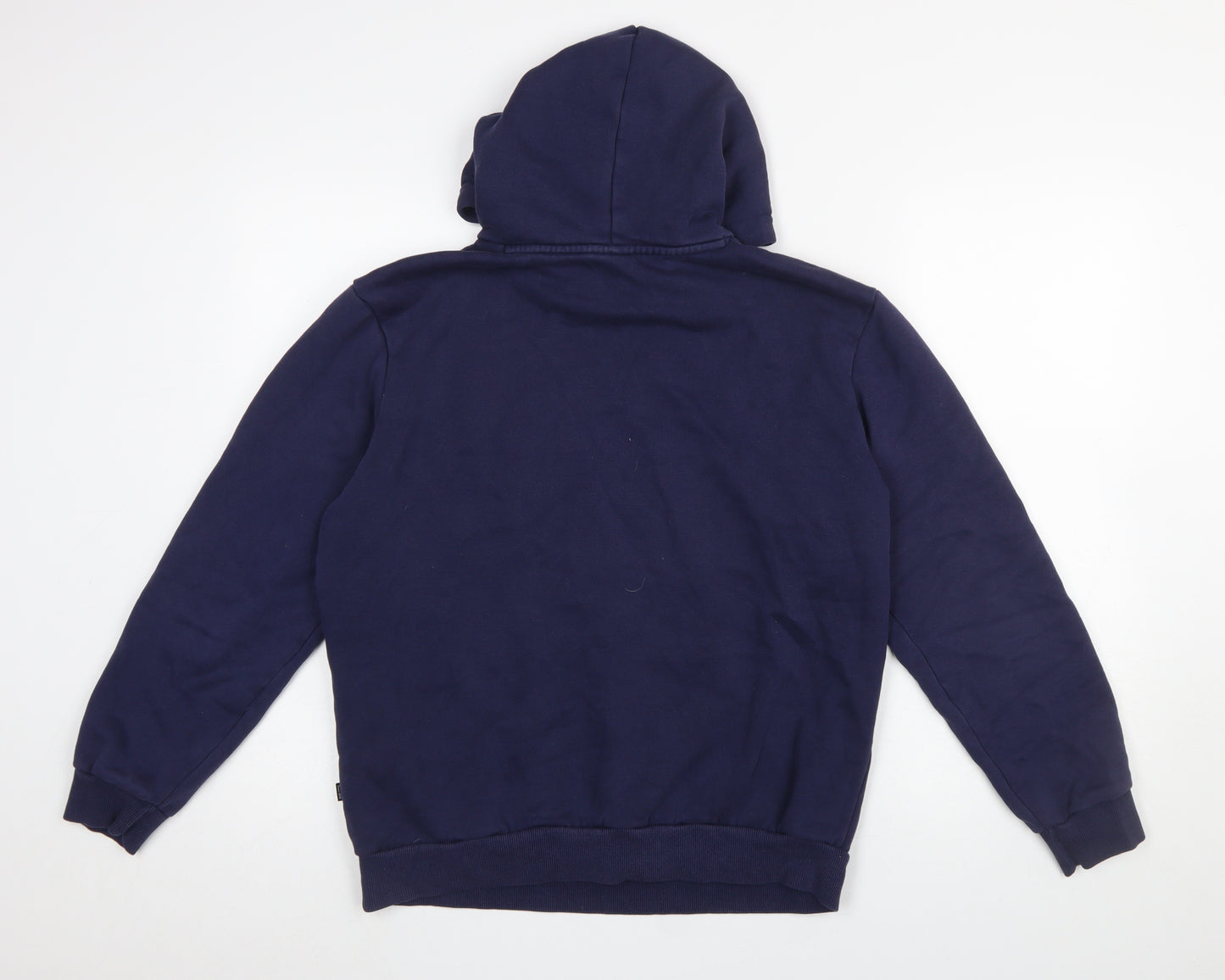 Puma Men Blue Pullover Hoodie Small Fleece Logo Sportswear