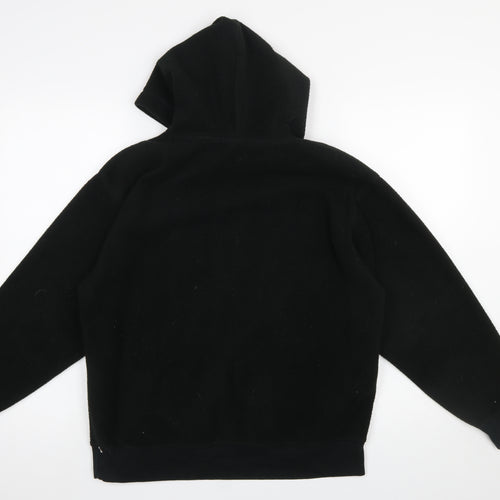 GAP Kids Boys Black Pullover Fleece Hoodie L 10-11 Years Classic Logo