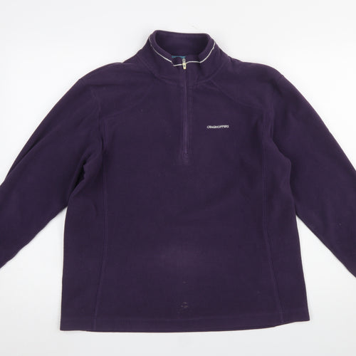 Craghoppers Women Purple 1/2 Zip Fleece Pullover UK 12
