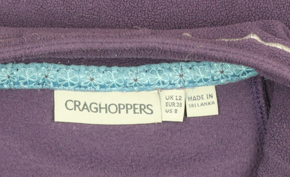 Craghoppers Women Purple 1/2 Zip Fleece Pullover UK 12