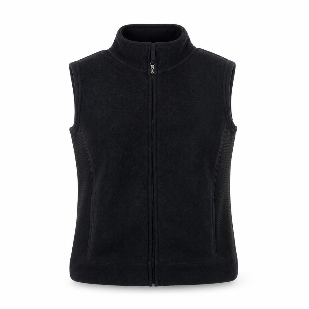 Bm Women's Black Fleece Sleeveless Zip Waistcoat Size M