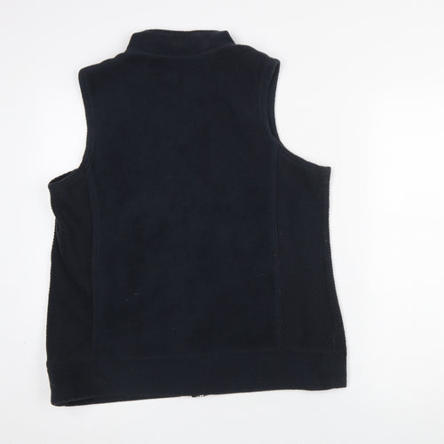 Bm Women's Black Fleece Sleeveless Zip Waistcoat Size M