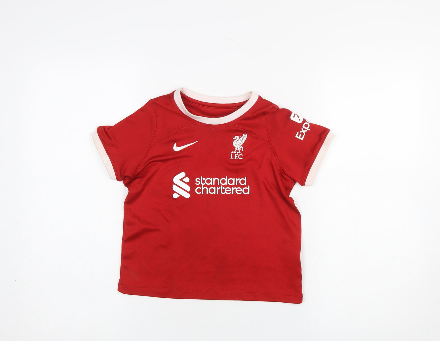 Nike Boys Red Liverpool FC Short Sleeve Sports T-Shirt 5-6 Years