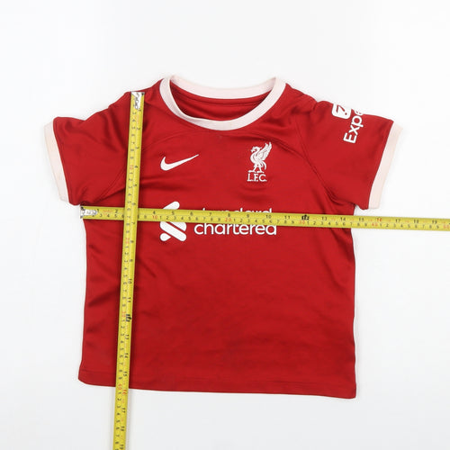 Nike Boys Red Liverpool FC Short Sleeve Sports T-Shirt 5-6 Years