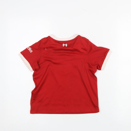 Nike Boys Red Liverpool FC Short Sleeve Sports T-Shirt 5-6 Years